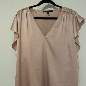 Whitehouse Black Market Blush Silk Blouse